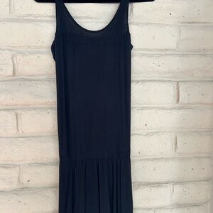 Vince Black Sleeveless Sheath Midi Dress